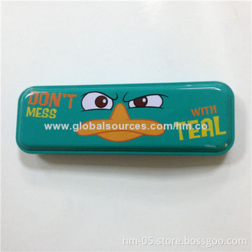Tin pencil packaging box, glossy/matte lamination, customized sizes, colors and logos are accepted